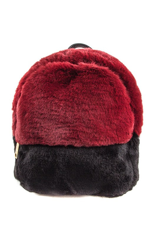 Two Toned Furry Backpack