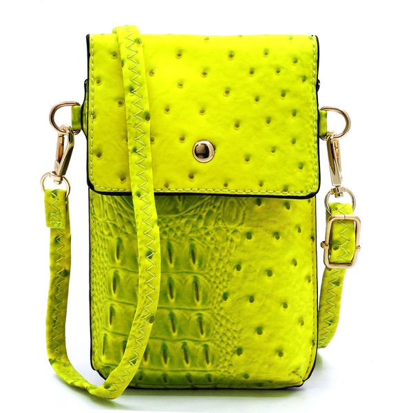 Ostrich Croc Crossbody Cell Phone Case