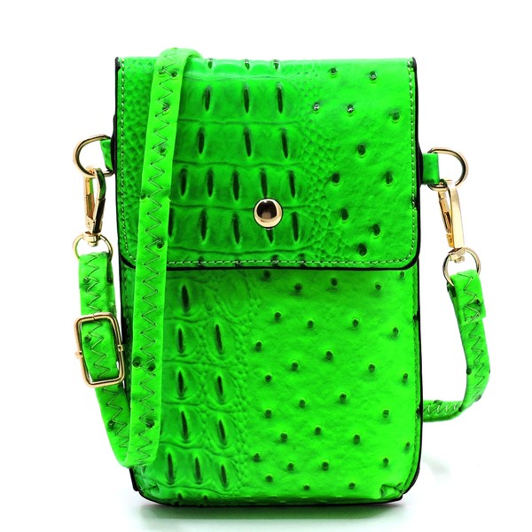 Ostrich Croc Crossbody Cell Phone Case