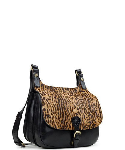 Exotic Cat Leather Saddle Crossbody Bag