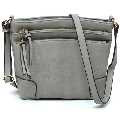 Fashion Multi Zip Pocket Crossbody Bag